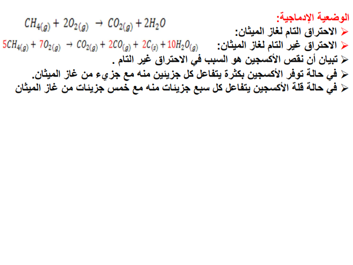 الاحتراق التام الاحتراق الغير التام