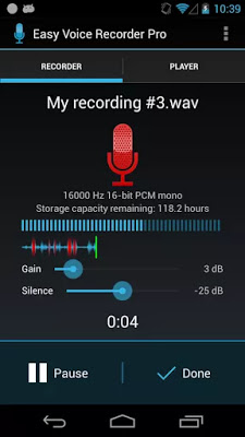 تحميل النسخة المدفوعة Easy Sound Recorder Pro مجانا للاندرويد