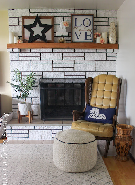 DIY white painted fireplace!