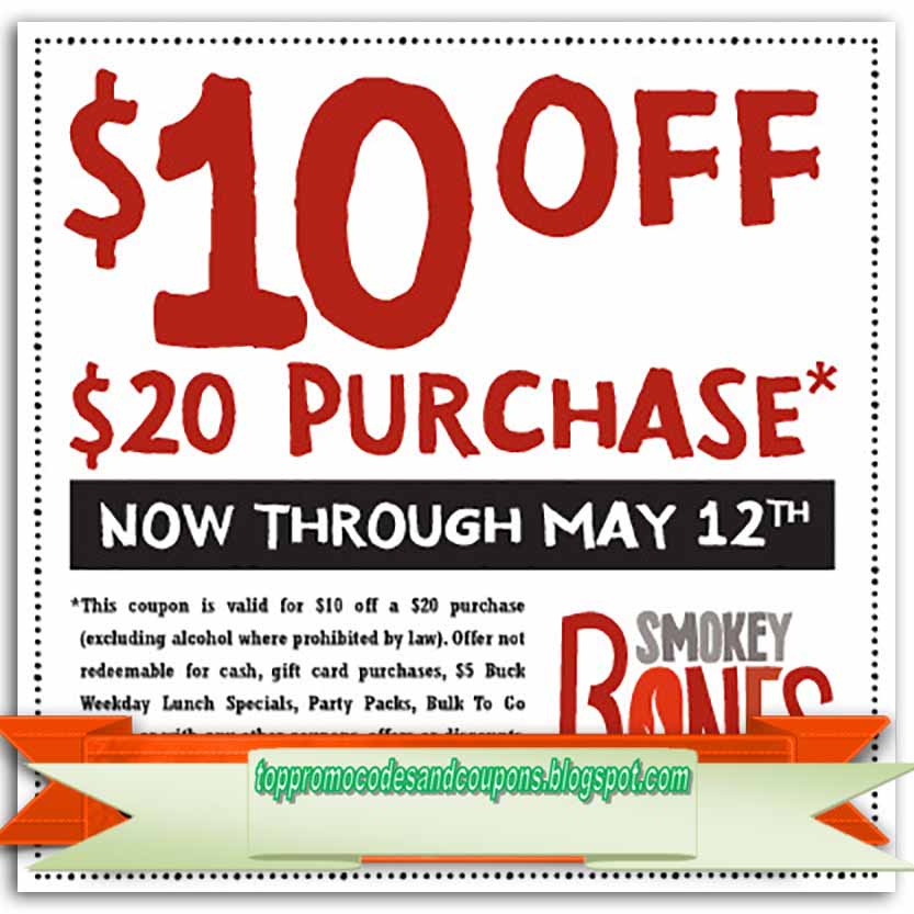 Free Promo Codes And Coupons 2021 Smokey Bones Coupons