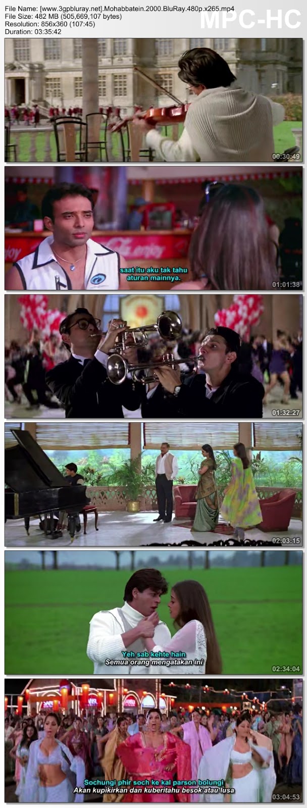 Screenshots Download Mohabbatein (2000) BluRay 480p & 3GP Subtitle Indonesia Screenshots Download Mohabbatein (2000) BluRay 480p & 3GP Subtitle Indonesia