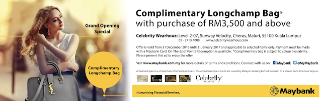 Maybank Complimentary Longchamp Bag Celebrity Wearhouz