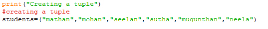 Tuple in python language with example - Code for Java c