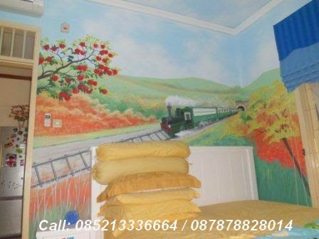 Spesialis Jasa Lukis dinding kamar Anak-anak  tema kereta api