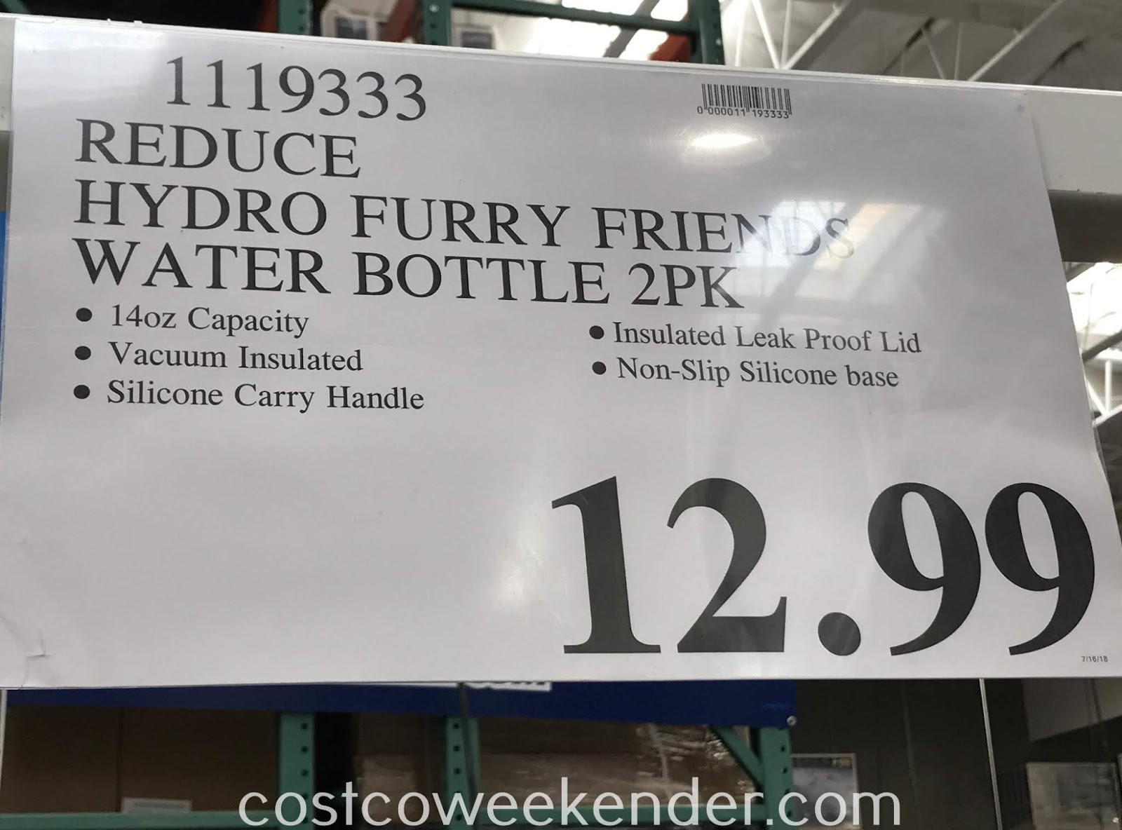 Reduce Hydro Pro Furry Friends Water Bottle (2 pack) Costco Weekender