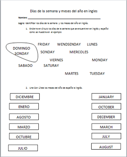 AnGiENaIlEtH: Los dias de la semana y meses del año en ingles