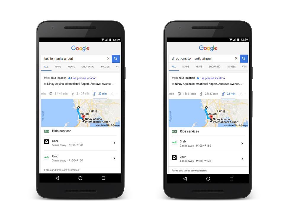 Book an Uber or Grab Straight through Google Search Book an Uber or Grab Straight through Google Search