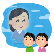 故人を思い出しているイラスト（女性）