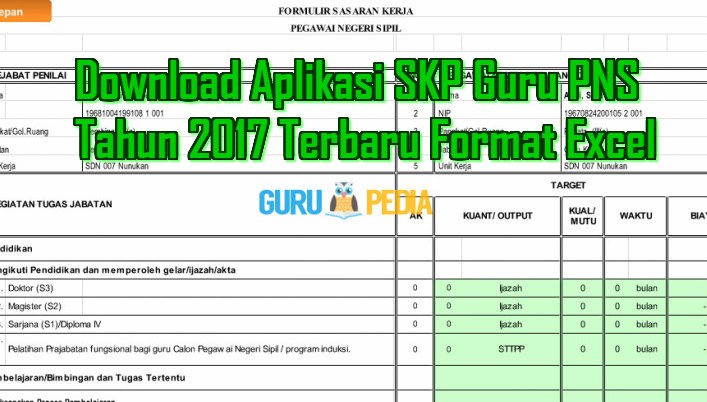 Download Aplikasi SKP Guru PNS Tahun 2017 Terbaru Format