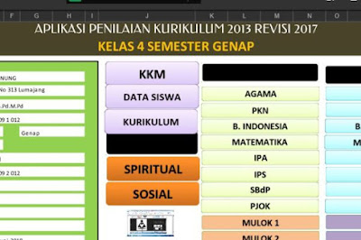 Download aplikasi pengolah evaluasi dan cetak raport kelas  Aplikasi Penilaian Raport K13 Kelas 4 Semester 2