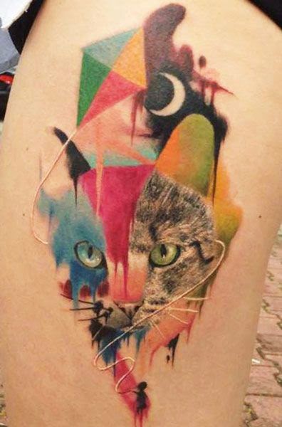 cat tattoo abstract - interesting to just look at