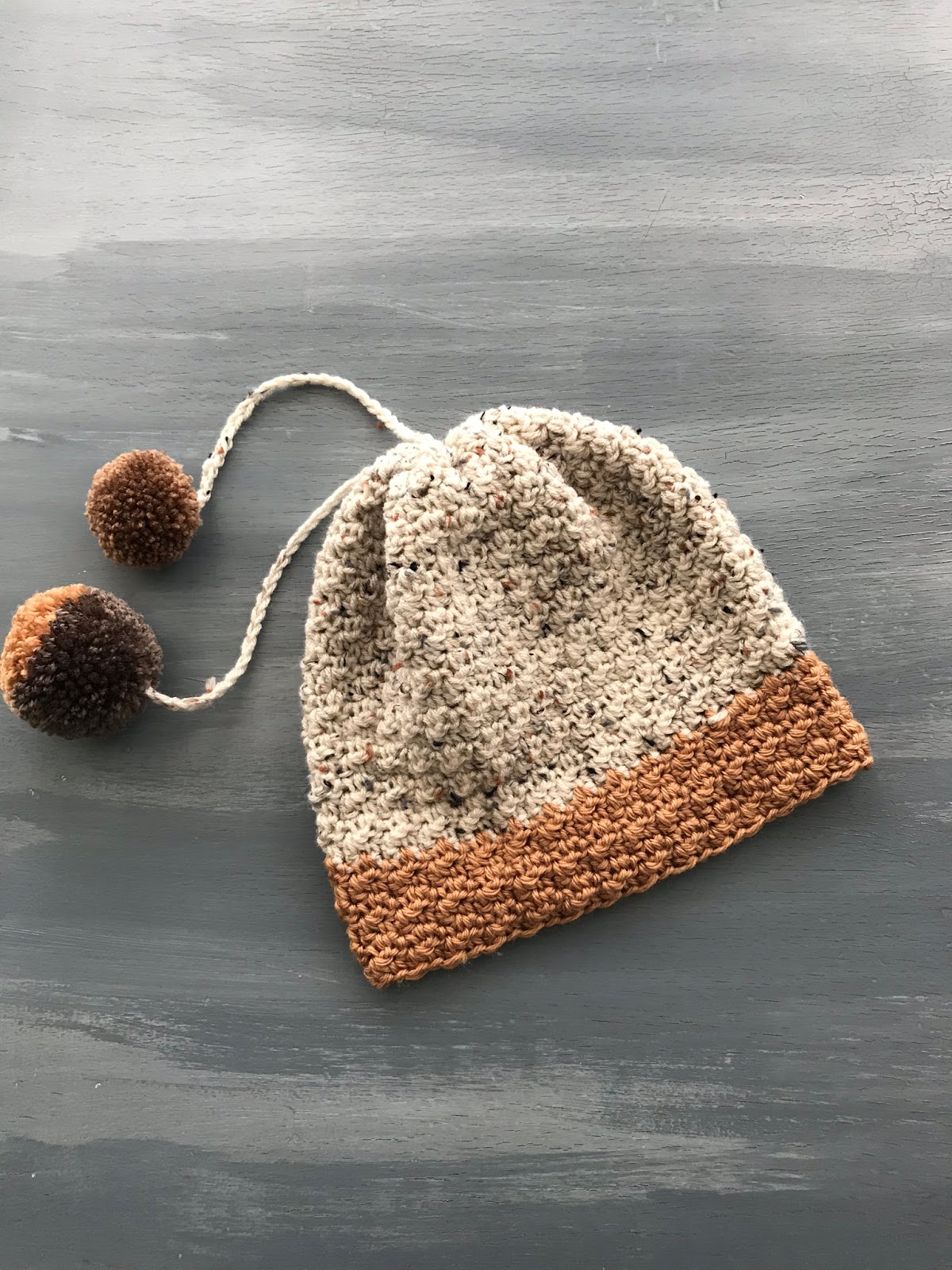 Crochet Rochelle Rumpelstiltskin Drawstring Hat