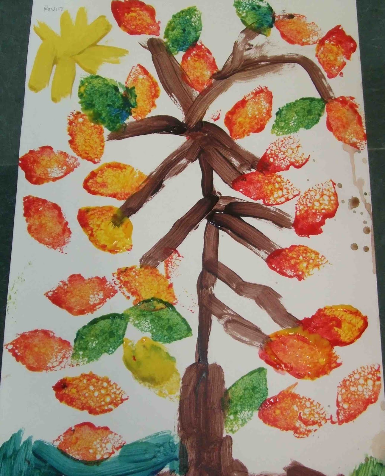 PoppyCat News Art Lesson Fall Trees Painting 1st Grade