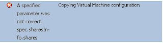 A specified parameter was not correct VMware vMotion