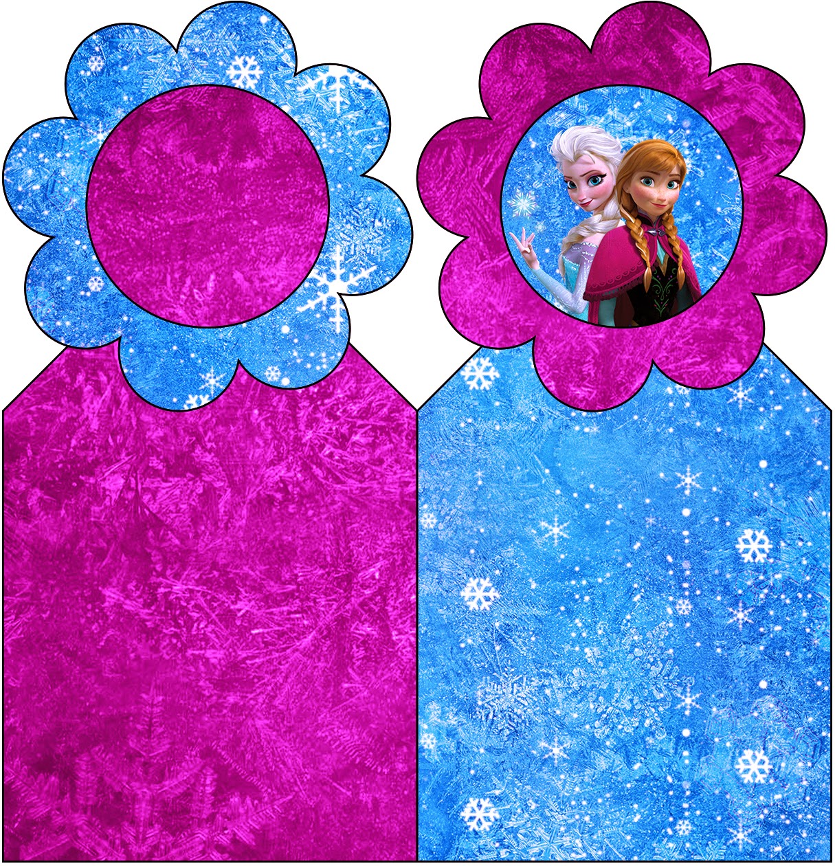 Frozen Azul y Púrpura: Imágenes, Fondos e Imprimibles Gratis para Fiestas. Para marcapáginas.