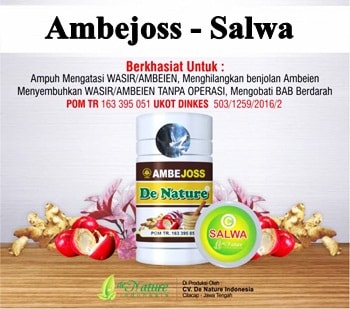 Paket Obat Wasir / Ambeien Ambejoss dan Salep Salwa de Nature