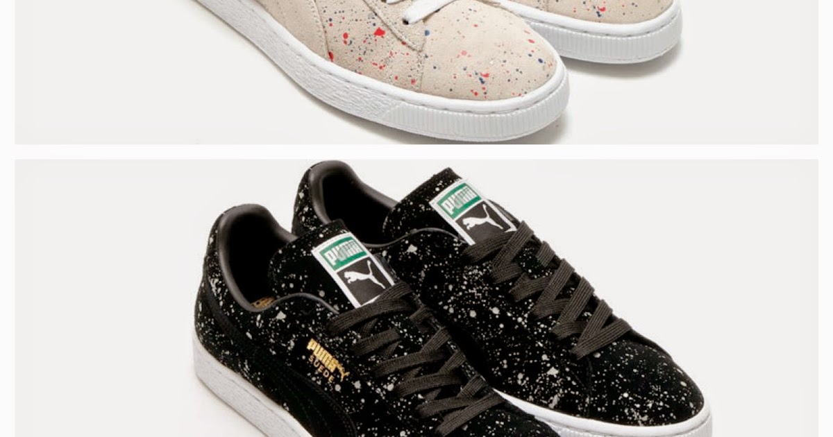 puma suede paint splatter
