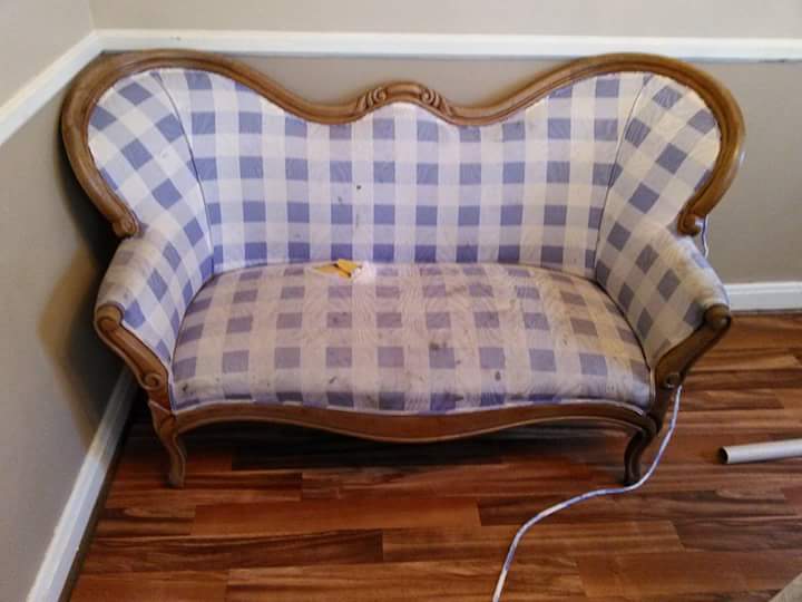 Honing The Huffaker Home Victorian Settee Reupholster
