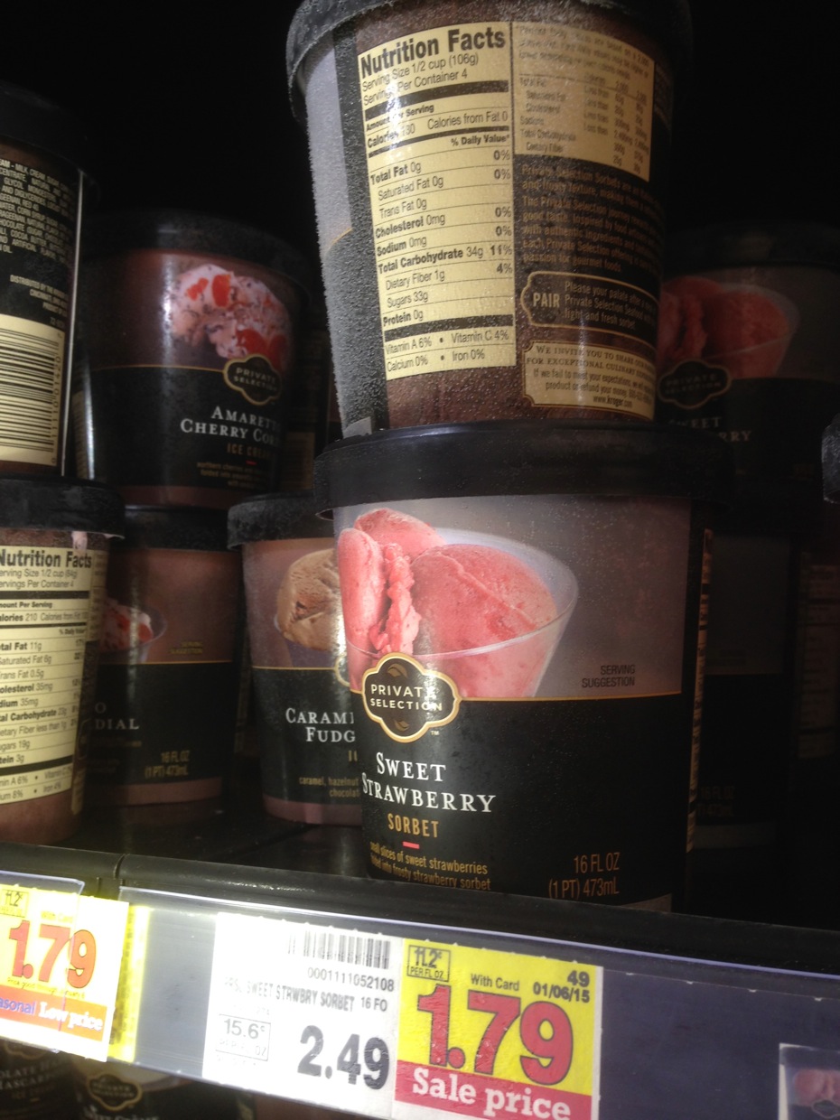 Healthy Grocery Sweet Strawberry Sorbet, Private Selection Kroger