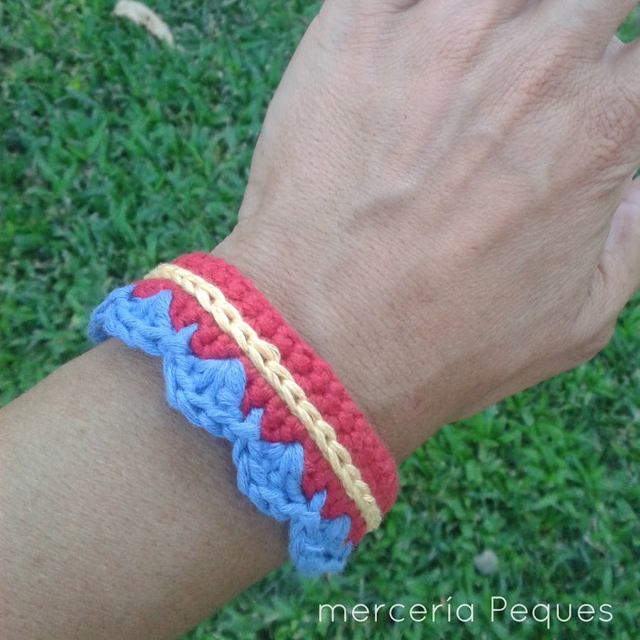 pulsera sencilla ganchillo
