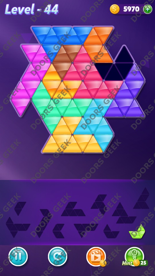 Block! Triangle Puzzle Challenger Level 44 Solution Doors Geek