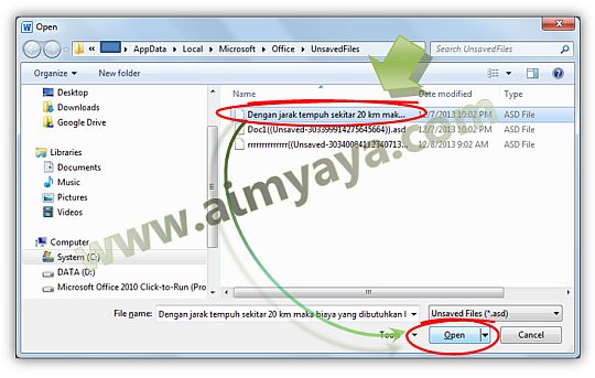 Cara Mendapatkan Data Ms Word Yang Belum Di Save