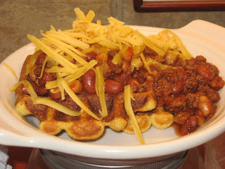 CHILI and CORNBREAD WAFFLES