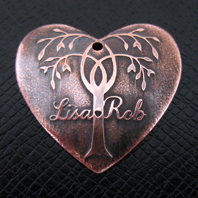 Salt water etched copper heart using vinyl resists cut from Silhouette.  Tutorial by Nadine Muir for Silhouette UK Blog