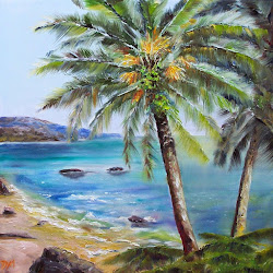 palm trees oil paintings fine mother donna munsch