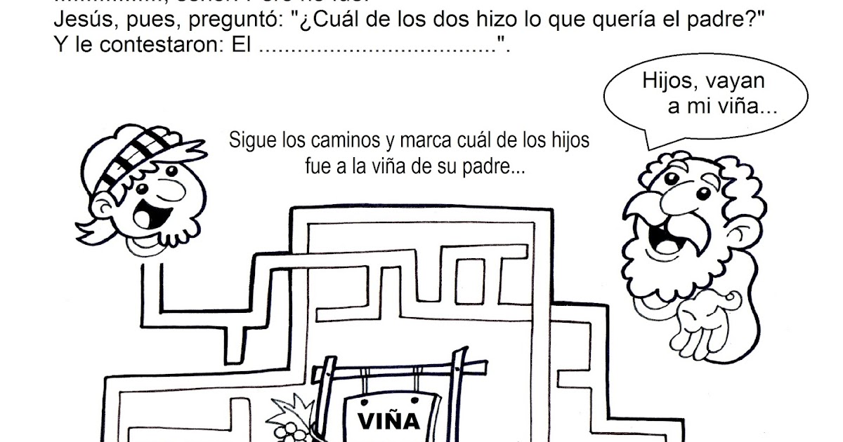 El Rincón de las Melli JUEGO Parábola de los dos hijos
