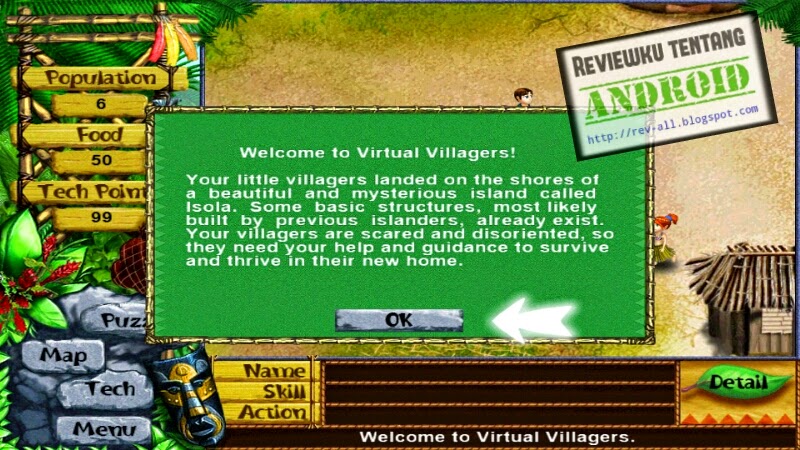 Bantuan pertama main game android Virtual villagers versi 1.4 - Permainan android mengatur sebuah desa kecil (rev-all.blogspot.com)