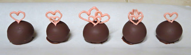 Pink Heart Cake Balls - Set with Hearts Standing Up & Differently Decorated Pink Heart Cake Balls - Set with Hearts Standing Up & Differently Decorated