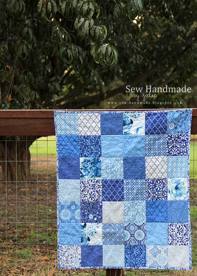 Sew Handmade Blue Baby Quilt