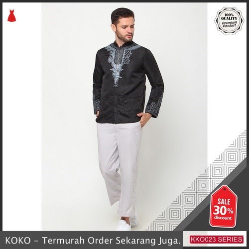 KKO23 JLN980 Baju Koko Tangan Panjang Muslim Pria Ala Artis BMGShop