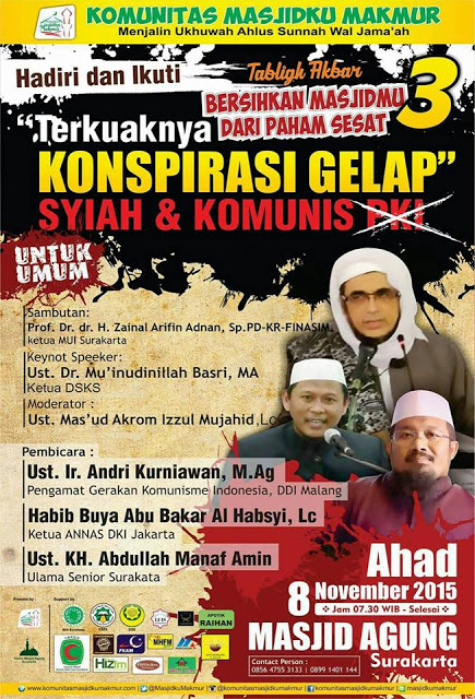 Hadiriliah Tabligh Akbar "Terkuaknya Konspirasi Gelap Syiah & Komunis PKI" di Surakarta
