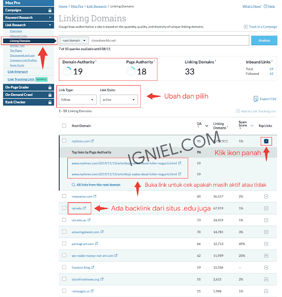 Cara Cek DA PA dan Backlink Blog