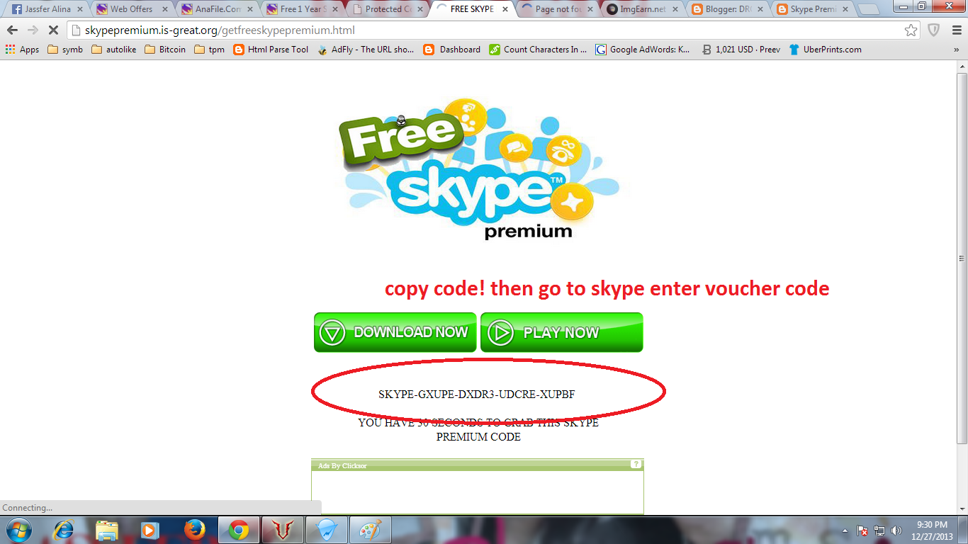 Free 1 Year Skype Premium Codes/Vouchers Worth 71.88 Euros Play Mall