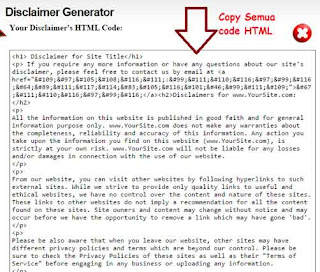 Membuat Disclaimer blog, disclaimer website, syarat daftar adsense, pengertian disclaimer, membuat laman blog,