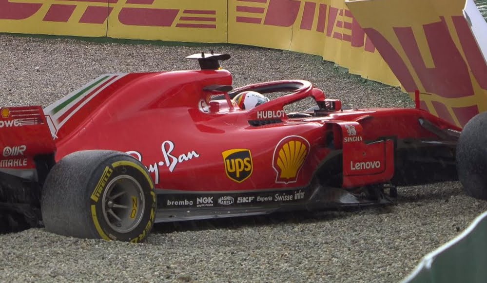 F1 GP Germania: errore-incidente Vettel con regalo vittoria Hamilton a Hockenheim 2018.