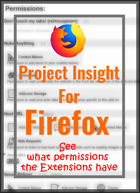 Project Insight For Firefox Show You What Permissions The Extensions