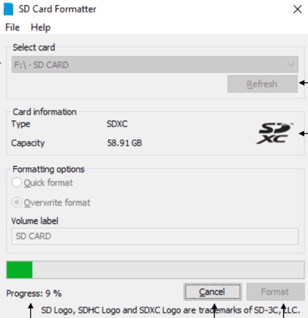 تحميل برنامج عمل فورمات لكروت الميمورى SD Memory Card Formatter 5.0.1