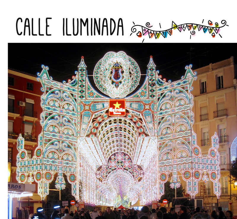 Calle iluminada Sueca-Literato Azorín Fallas 2010