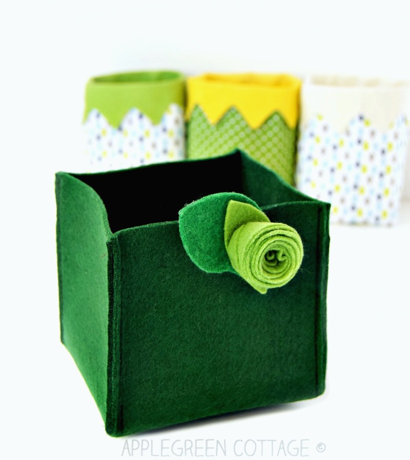 EasySew Quick DIY Felt Storage Box AppleGreen Cottage