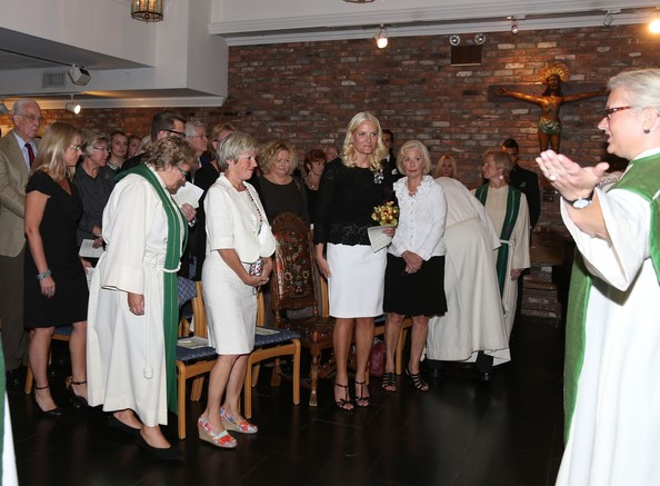 Crown Princess Mette-Marit attended the Norwegian Seamen’s Church in New York with minister Margareth Glad