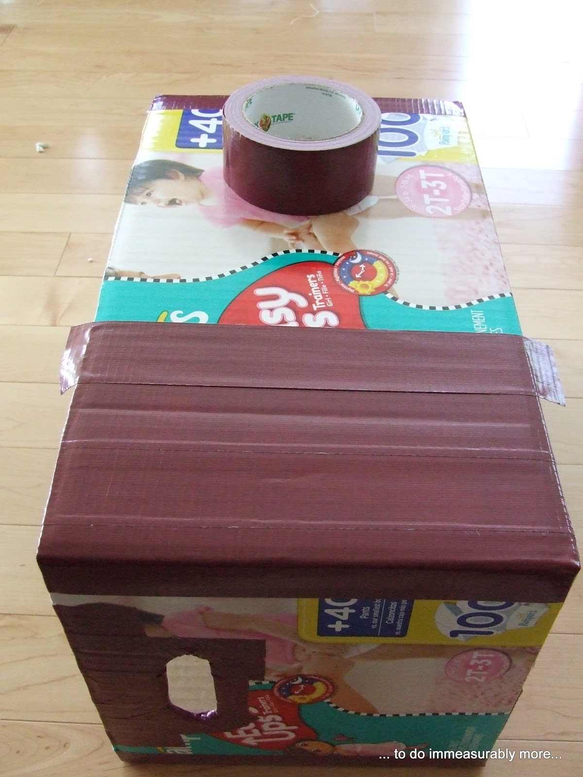Do Measurably More: Duck Taped Diaper Box