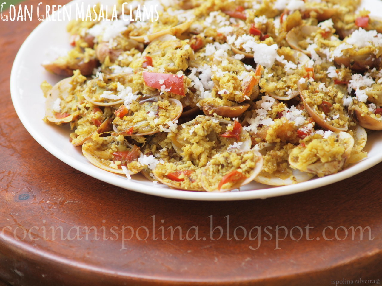 Cocinanispolina {Recipe}Goan Green Masala Clams Dry