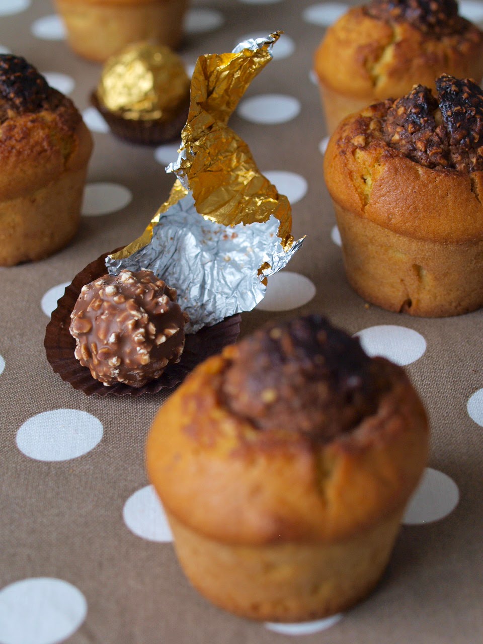 Vadrouilles gourmandes : Muffins coeur Ferrero Rocher