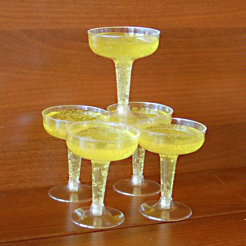 25 Plastic 4oz. Champagne Cups plastic wine glasses bulk
