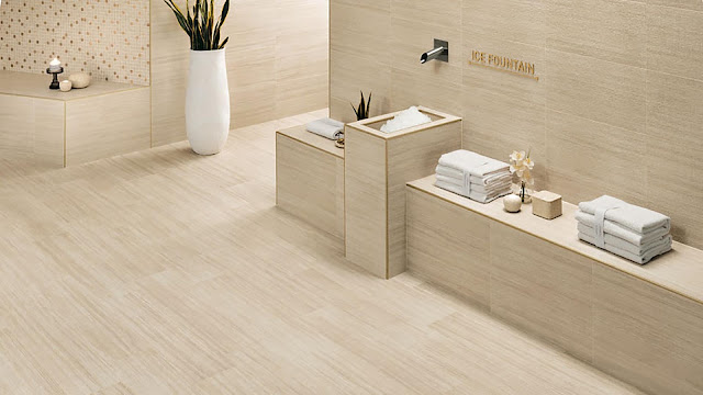 Floor tiles design for living room SUNROCK collection in Natural Spa Resort