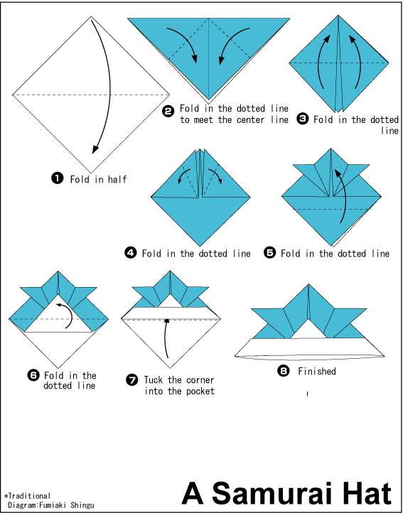 Origami Instruction: A Samurai Hat | web wanderers